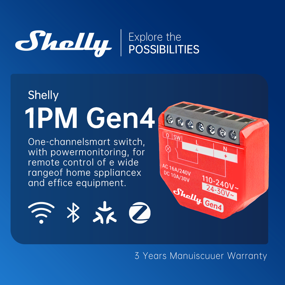 Shelly 1PM Gen4 Zigbee Urządze – Shelly Relay Module recenzja i cena