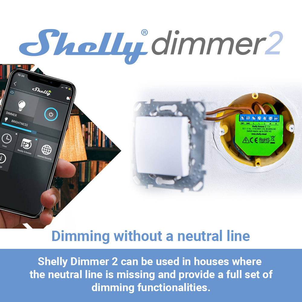 Shelly Dimmer 2 Smart Switch M – Shelly Relay Module recenzja i cena